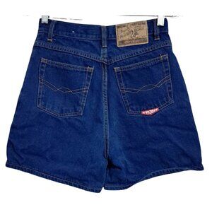 Vintage 90s High-Waist Denim Shorts By No Excuses  Size 9/10 100% Cotton Indigo